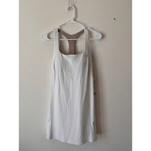 Lululemon Lightweight Tennis Dress White Riverstone LW1FM0S Size 8 NWT